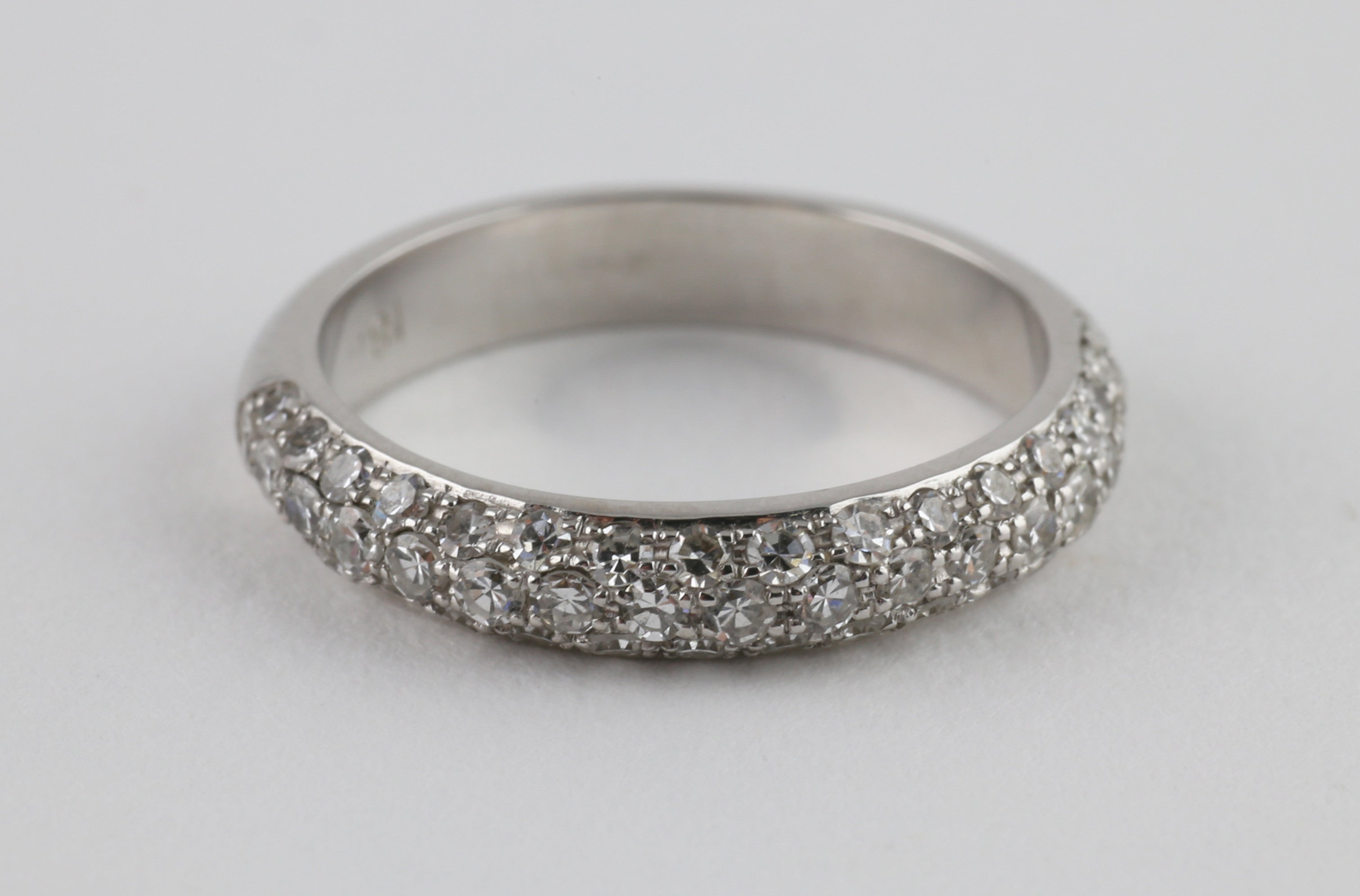 Two Row French Pavé Wedding Band