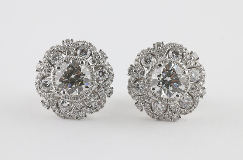 Diamond Flower Earrings