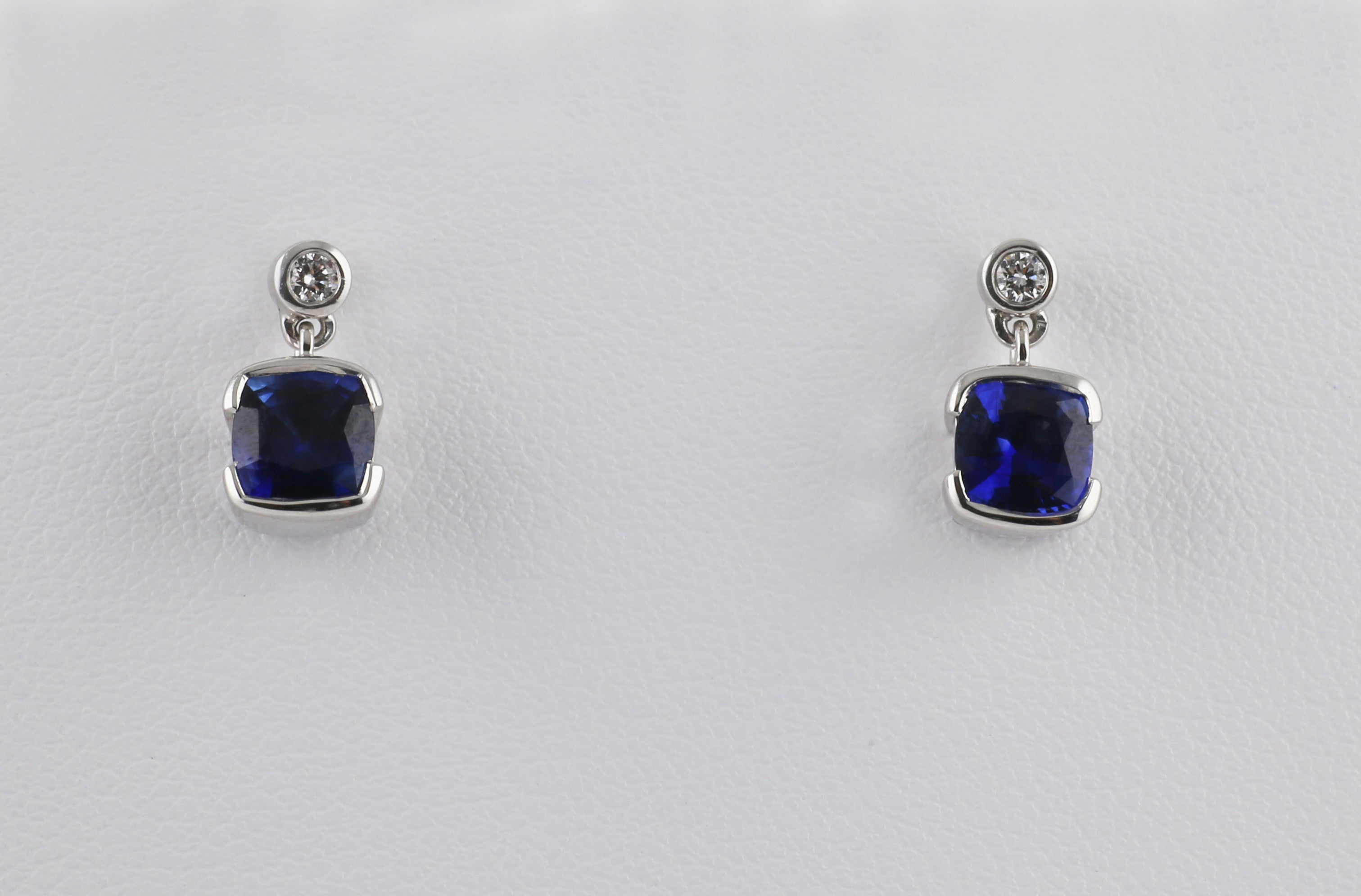Diamond Topped Dangling Sapphires